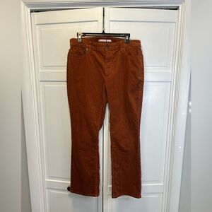 Lands' End Mid Rise Bootcut Corduroy Pants Size Women’s 12 Petite Color Brown